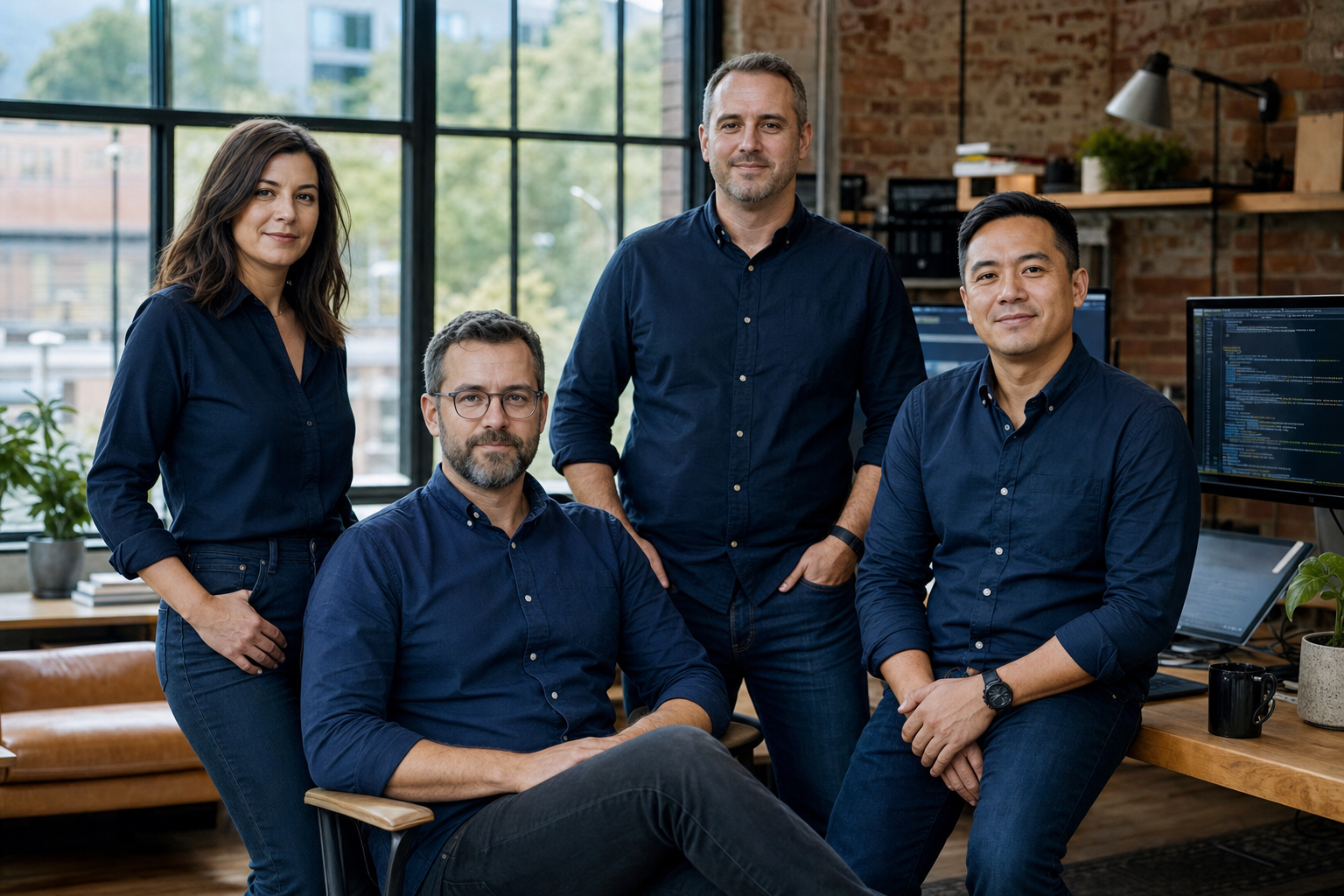 The four-person Northstar Query Works leadership team in their Raleigh studio